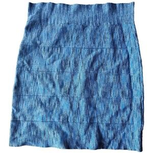 BCBG Max Azria Skirt Large Blue Heathered Bandage Bodycon Simone Fitted‎ Stretch